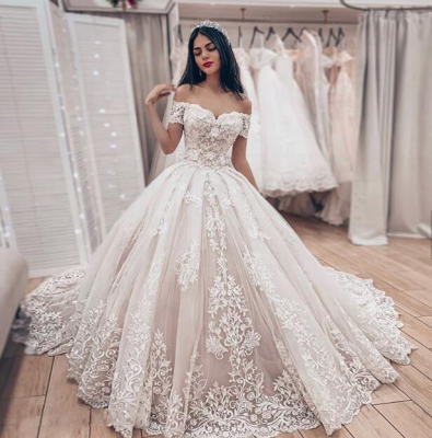 Fashion Elegant Women Off Shoulder Divisoria Wedding Gowns