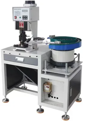 Semi-automatic Vibratory Bowl Feeder Terminal Crimping Machine with Automatic Continuous Bulk-Terminal Feeding From China