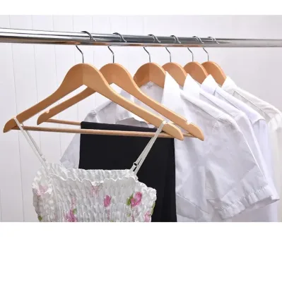 Bulk Wooden Free Sample Customize 15 Inch Clothes Coat Hangers With Bar