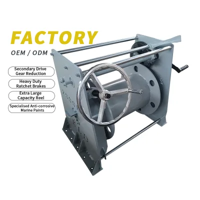 Double Hand Brake Manual Winch 4 Tonne 18 Metre Manual Mooring with Bi-directional Ratchet 6 Tonne Manual Winch