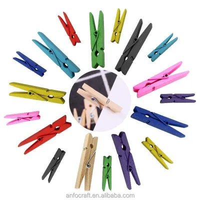 Solid Wood Clothespins Strong Grip Heavy Duty Outdoor Clothes Clips for Hanging Flexible Design for Laundry Wardrobe Arts Crafts