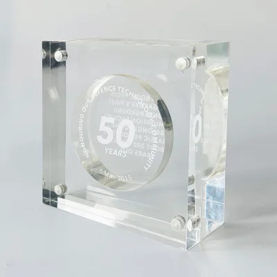 Custom Size Double Sides Acrylic Magnetic Coin Display Holder Square Clear Acrylic Coin Frame