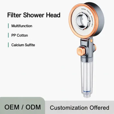 Customization Offered Large Rainfall Multifunction High Pressure Water Saving PP Cotton Calcium Sulfite Filter Hand Shower Head