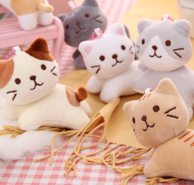 Ins cartoon cat plush toy  kitten doll backpack pendant  pet toy doll machine plush toy wholesale