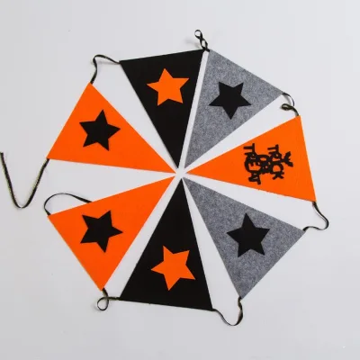Felt Pennant Banner Non Woven Fabric Flag Garland Kindergarten Birthday Party Mall Event Decorative Pull Flag