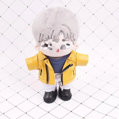 20CM Genuine Leather Mini Biker Jacket - Edgy Doll Outerwear for 1/6 Scale Fashion Dolls