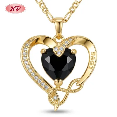 Trendy Necklace Factory Custom Personalized 18k Gold Plated Heart Pendant Necklace for Women Vintage Style Gift Chain