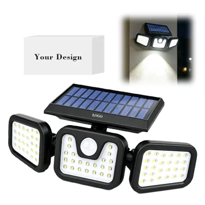 Wholesale Outdoor 3 Adjustable Heads Solar Light 800mAh 270° Wide Angle Solar Security Light Dusk to Dawn Solar Led Street Light