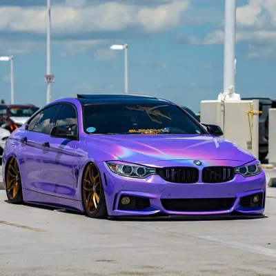 CARKOO 1.52*17m Laser Purple Car Wrap Vinyl Self-Adhesive PVC Paint Protection Film Anti Scratch Color Changing 7.5mil Body