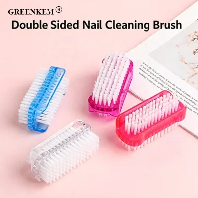 Multifunctional Double Sided Plastic Durable Nylon Bristle Deep Dust Scrub Manicure Pedicure Nail Cleaning Brush