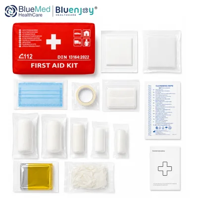 BLUENJOY Din 13164 Car First Aid Kits CE Certificate for Outdoor Emergency First Aid Kit in Vehicle