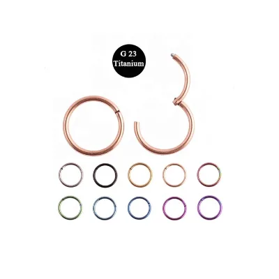 Anodized Titanium Hinged Clicker Segment Ring Hinged Ring