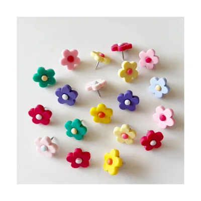 New Creative Pushpin Resin Frosted Flower Thumbtack Board Press Nail Decoration Photo Wall Binding