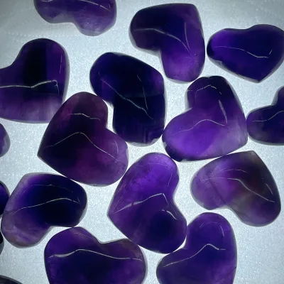 Wholesale Natural Healing Stone Dream Amethyst Heart Love-shaped Crystal Crafts for Meditation