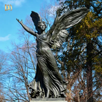 Antique Style Cast Life Size Outdoor Garden Bronze Winged Victory Angel Statue