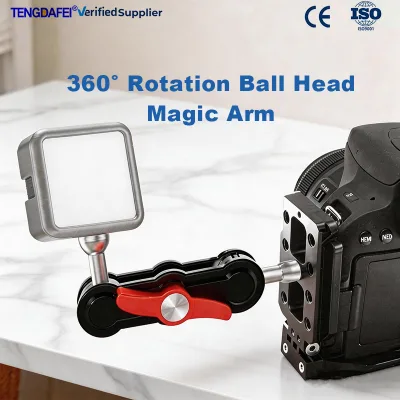 Factory Direct Durable 360 Degree Rotation Magic Arm with 1/4-20 Double Ball Head Anti-Slip Camera Mount for Monitors Microphone
