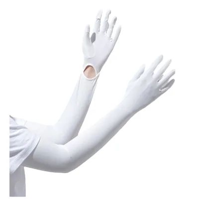 Unisex UPF 50+ Outdoor Sunscreen Sleeves Dotted Anti-Slip Silicon Gloves Touchscreen Capability Breathable UV Finger Sleeves