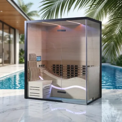 Rustic Wooden Home Spa Sauna Booth for Residential Wellness & Detox Therapy