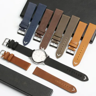 Quick Release Leather Watch Straps Top Grain Genuine Leather Mens Watch Leather Bands