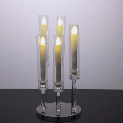 Crystal Wedding 6 Arms Acrylic Wedding Candle Holder Crystal Candelabra Nordic Candlestick Holder