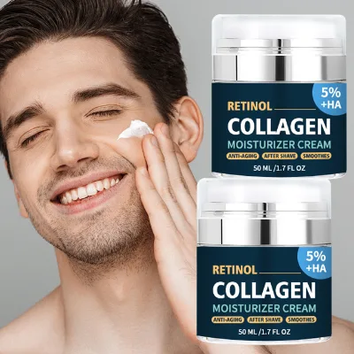 OEM Natural Hyaluronic Acid Retinol Collagen Men Facial Cream Anti Wrinkle Anti Aging Night Cream for Men