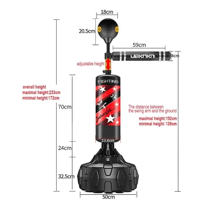 Multifunctional Adjustable Height Training Standing Sandbag Rotating Base Boxing Bag