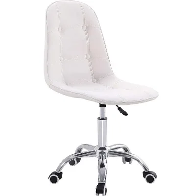 Factory Wholesale Cheap Swivel Desk Chair Makeup White Vanity Chair Revolving Rotating Computer Office Chairs With Wheels