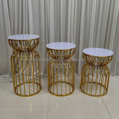 Wedding Decoration Suppliers Gold Metal Dessert Table Display Set Cake Table Wedding Cake Stand