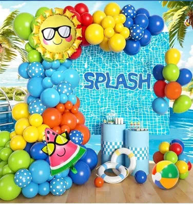Hawaii Tropical Balloon Set, Birthday Decoration Balloon, Birthday Decoration Set, Pool Birthday Decorations Balloon