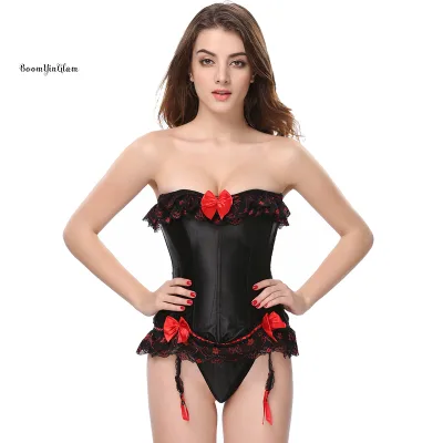 Dance Night Club Party Gothic Corset Burlesque Dresses Sexy Mature Lace up Gathered Body Shaping Bustiers Bow Breathable Woven