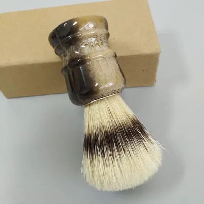 Natural Boar Bristle Shaving Brush with Resin Handle Vintage Men's Wet Shaving Tool Portable Barber Brush Custom Logo