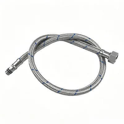 Stainless Steel Braided Flexible Hose 1/2 in 1/2 Thread Water Supply Line for Bathroom Faucet & Toilet