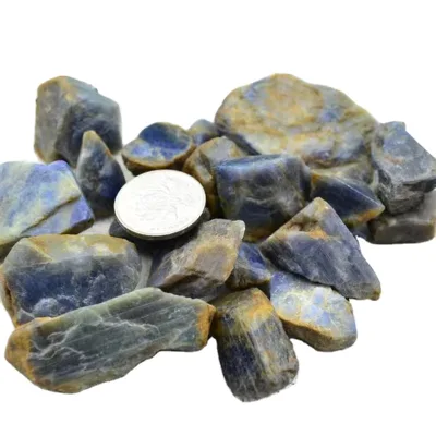 Wholesale Bulk Natural Blue Sapphire Raw Material Healing Crystal Stones Eco-friendly Customized Size MG Origin