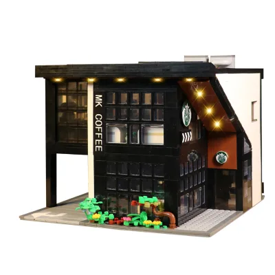 Top Seller Street View Series City Coffee House Model LED Building Blocks for Birthday Gifts
