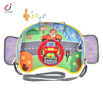 Chengji Kids Diy Educational Activity Kit Montessori Soothing Cartoon Safety Seat Tray Kids Steering Wheel Toy for Car Seat