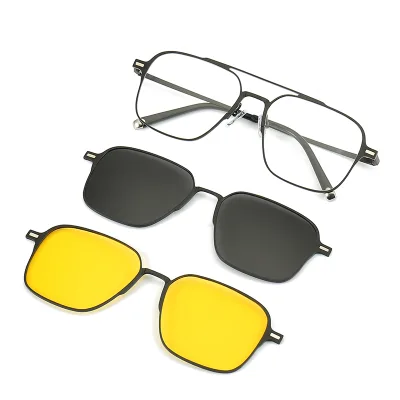 Magnetic Clip on Sunglasses  Prescription Polarized Night Vision Magnet Sun Glasses Unisex Myopia Eyewear 2023
