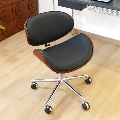 Office Room Swivel Chair Leather Cover Bentwood Meeting Room Design Adjustable Computer Working Chair with Base