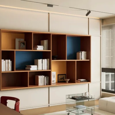 Modern Minimalist Japandi Wood Wall Mounted Bookshelf Custom Color Block Display Bookcase Modular Floating Library Wall Unit