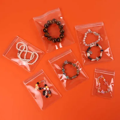 Self-Sealing PVC Jewelry Storage Bags Resealable Clear Plastic Storage for Necklaces Zipper Beads Screws for Small Business