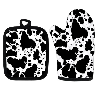 Baking Anti-burn Western Printed Oven Insulation Gloves