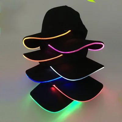 LED Light Baseball Cap Men's Outdoor Led Sun Hat Sun Protection LED Display Cap Factory Wholesale
