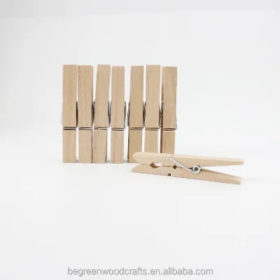 Mini Wooden Clothes Hanging Pin Craft Nails Polished Natural Wood Peg Decorative Nails