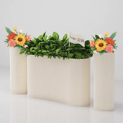 Iron Modern Outdoor Flower Trough Outdoor Furniture Restaurant Partition Fence Durable Water Resistant Customizable Movable