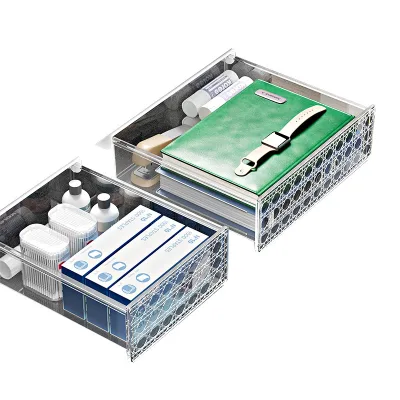 GREENSIDE Large Size Modern Minimalist Under-Desk Drawer-Style Stationery Organizer with Slide Cover for Office Desks