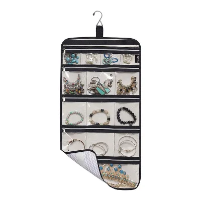 Hanging Jewelry Storage Bag Travel Foldable Jewelry Roll Storage Box Suitable for Travel
