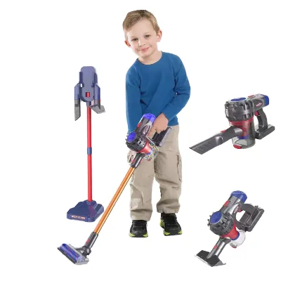 Hot Selling Pretend Play Household Appliance Set Kids Funny Cleaning Toys 3 in 1 Simulation Vacuum Cleaner for Preschoolers