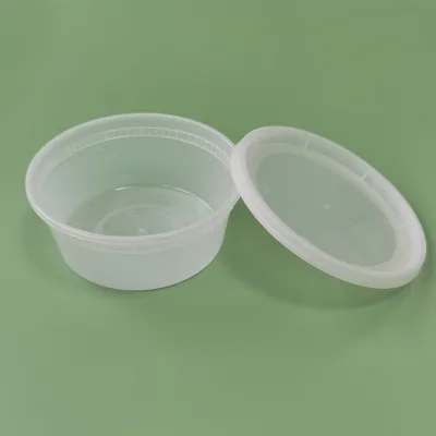 Packing 8OZ Small Recyclable Plastic to Go Soup Container Restaurant Microwave Safe Hot Soup Cups Deli Container Lid