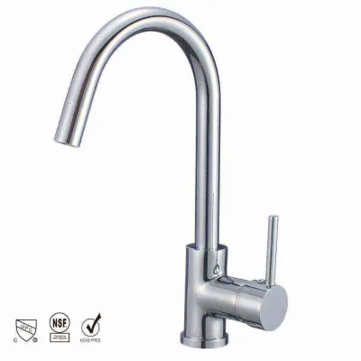 CUPC Certified Modern Kitchen Sink Faucet Lead Free Brass Chrome Plated Faucet
