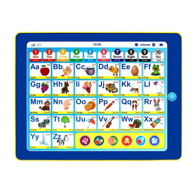 Blue English Learning Tablet Touch Point Reader Children Toys Early Education Learning Toys for Babies with Voice