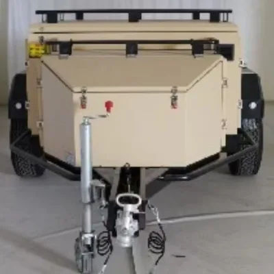 Family-Sized Camp Grill Trailer Removable Side Tables, Windproof & Portable